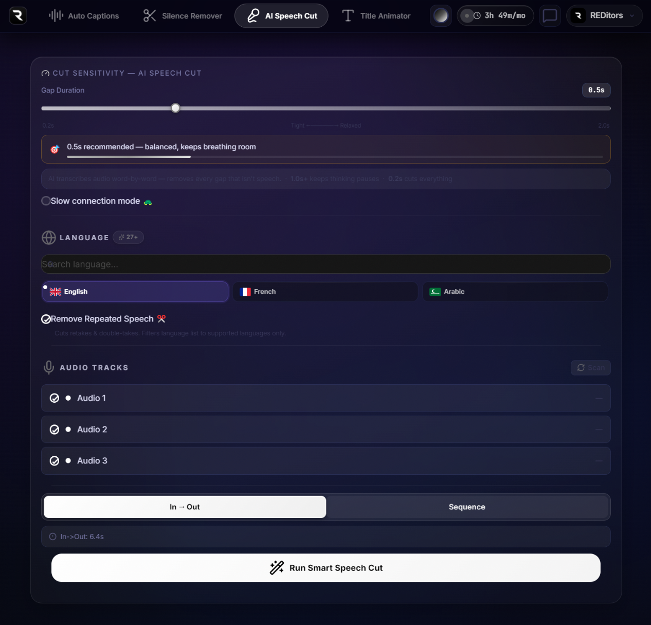 AI Speech Cut – remove filler words and bad takes automatically in Premiere Pro